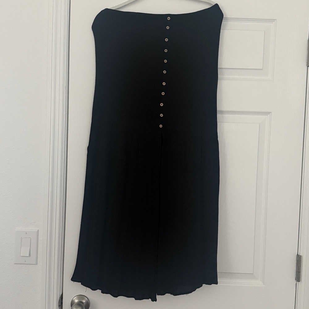 Good Luck Gem Black Button-Detail Top